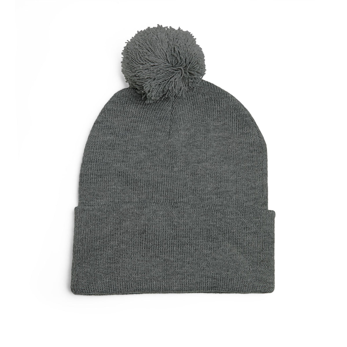 Embroidered Pom-Pom Knit Cap — Blue & Grey Lions Basketball Beanie