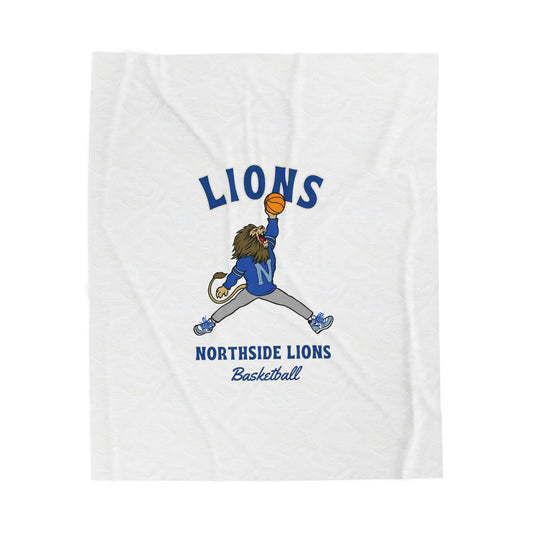 Retro Lion Basketball Velveteen Plush Blanket