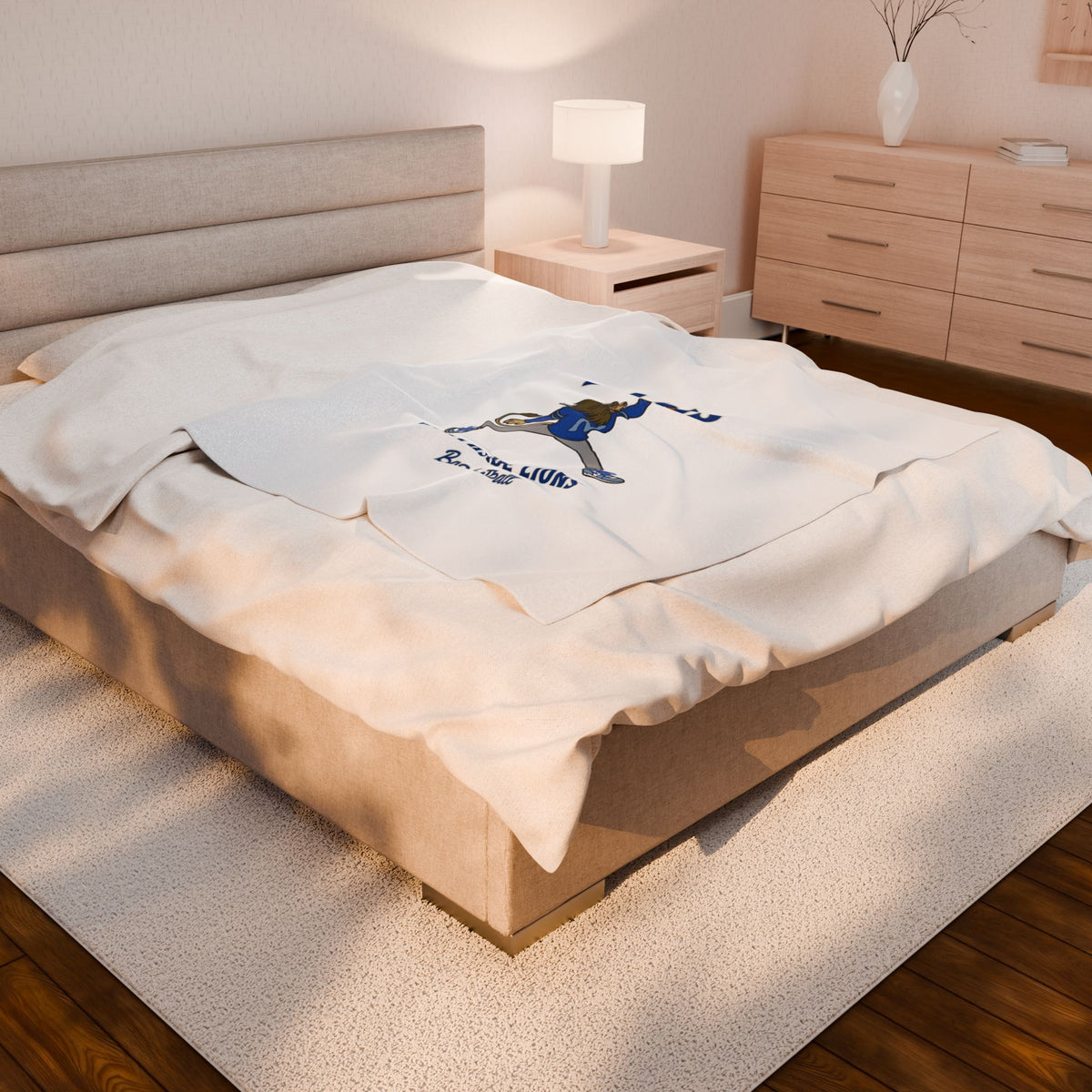 Retro Lion Basketball Velveteen Plush Blanket