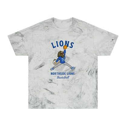 Northside Lions Retro Lion Basketball T-Shirt — Color Blast Marble Tee