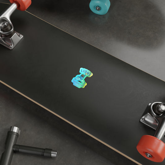 Retro Lion Holographic Die-Cut Sticker