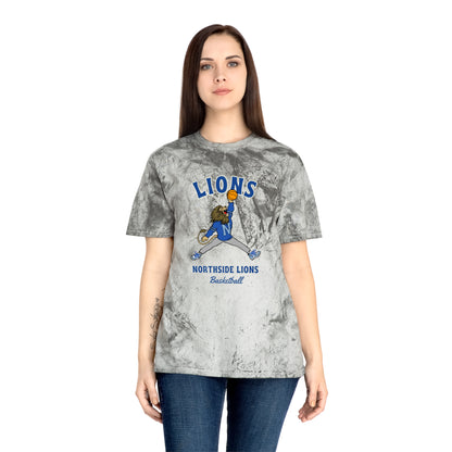 Northside Lions Retro Lion Basketball T-Shirt — Color Blast Marble Tee