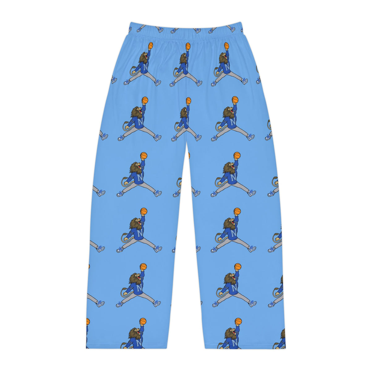 Men's Blue Pajama Lounge Pants Retro Lion
