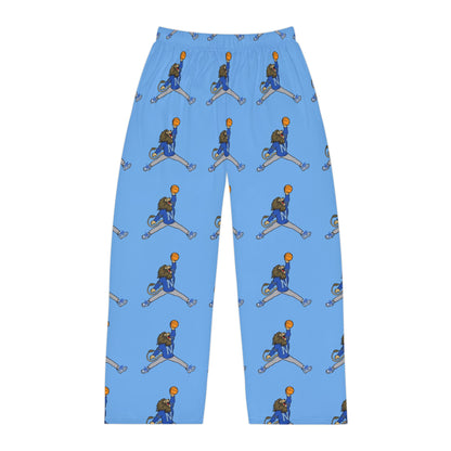 Men's Blue Pajama Lounge Pants Retro Lion