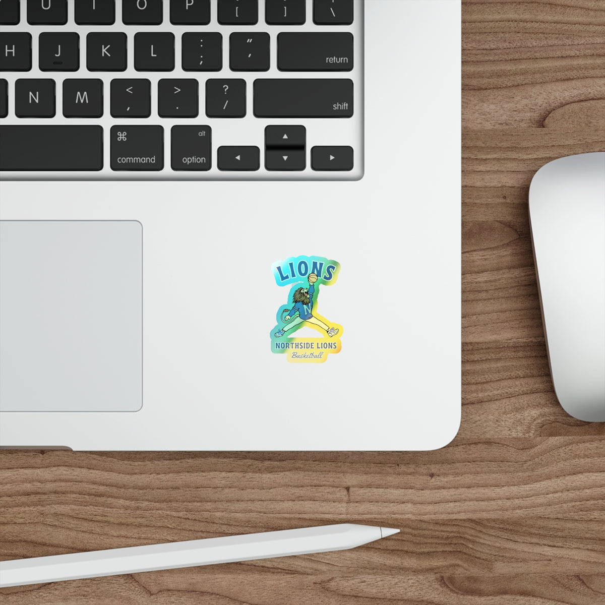 Retro Lion Holographic Die-Cut Sticker