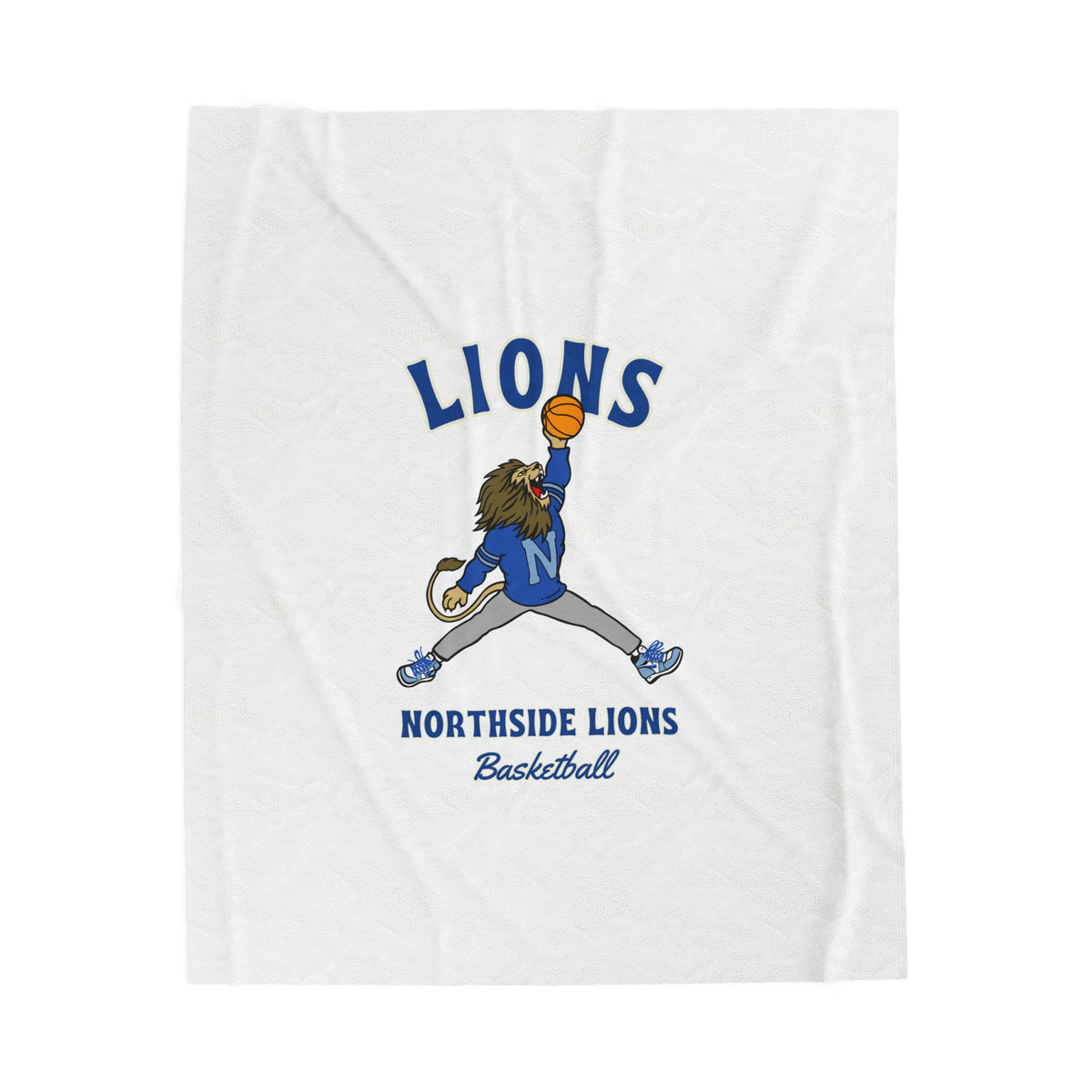 Retro Lion Basketball Velveteen Plush Blanket
