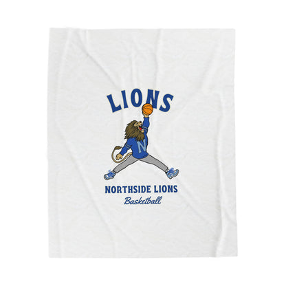 Retro Lion Basketball Velveteen Plush Blanket