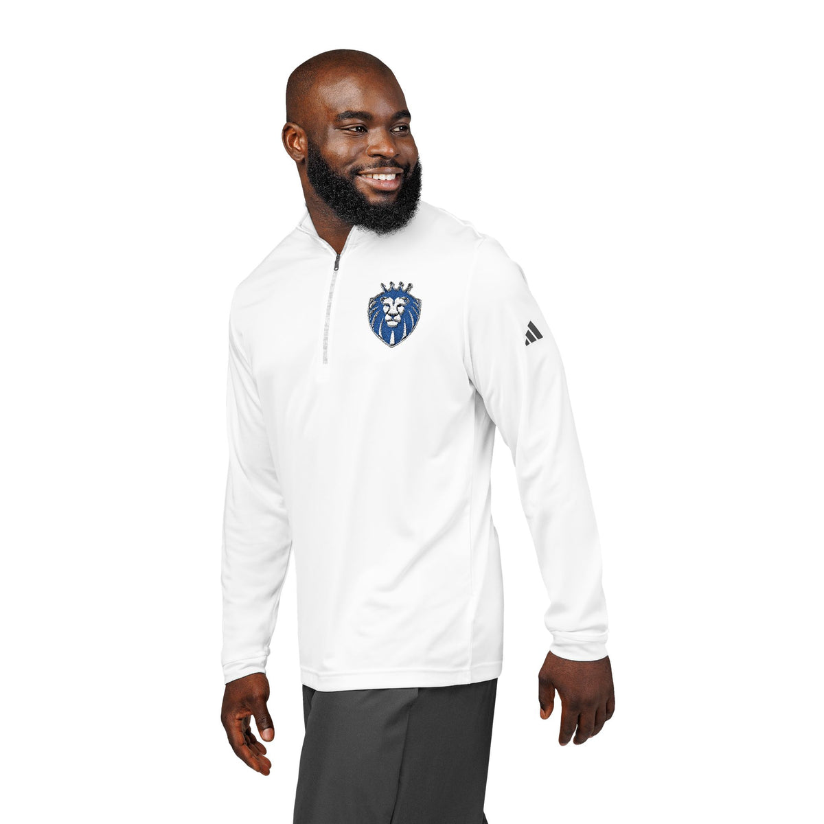 Adidas® Quarter-Zip Pullover with Embroidered Crest - Gender Neutral