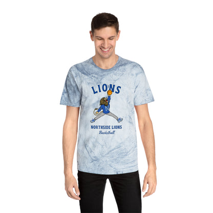 Northside Lions Retro Lion Basketball T-Shirt — Color Blast Marble Tee