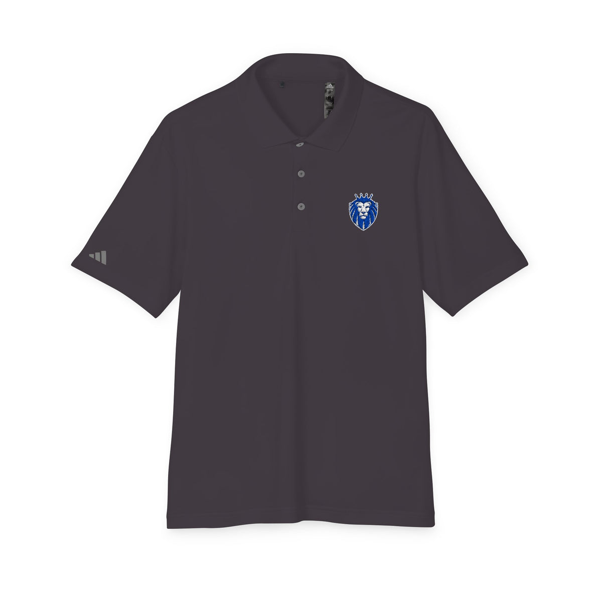 Adidas Gender Neutral Embroidered Blue Lion Crest Performance Polo