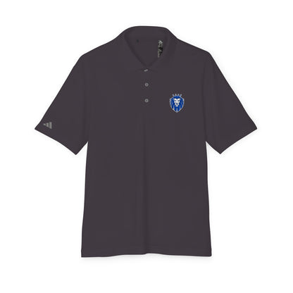 Adidas Gender Neutral Embroidered Blue Lion Crest Performance Polo