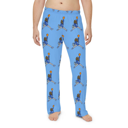 Men's Blue Pajama Lounge Pants Retro Lion