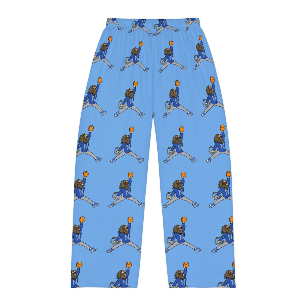 Men's Blue Pajama Lounge Pants Retro Lion