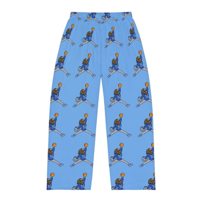 Men's Blue Pajama Lounge Pants Retro Lion